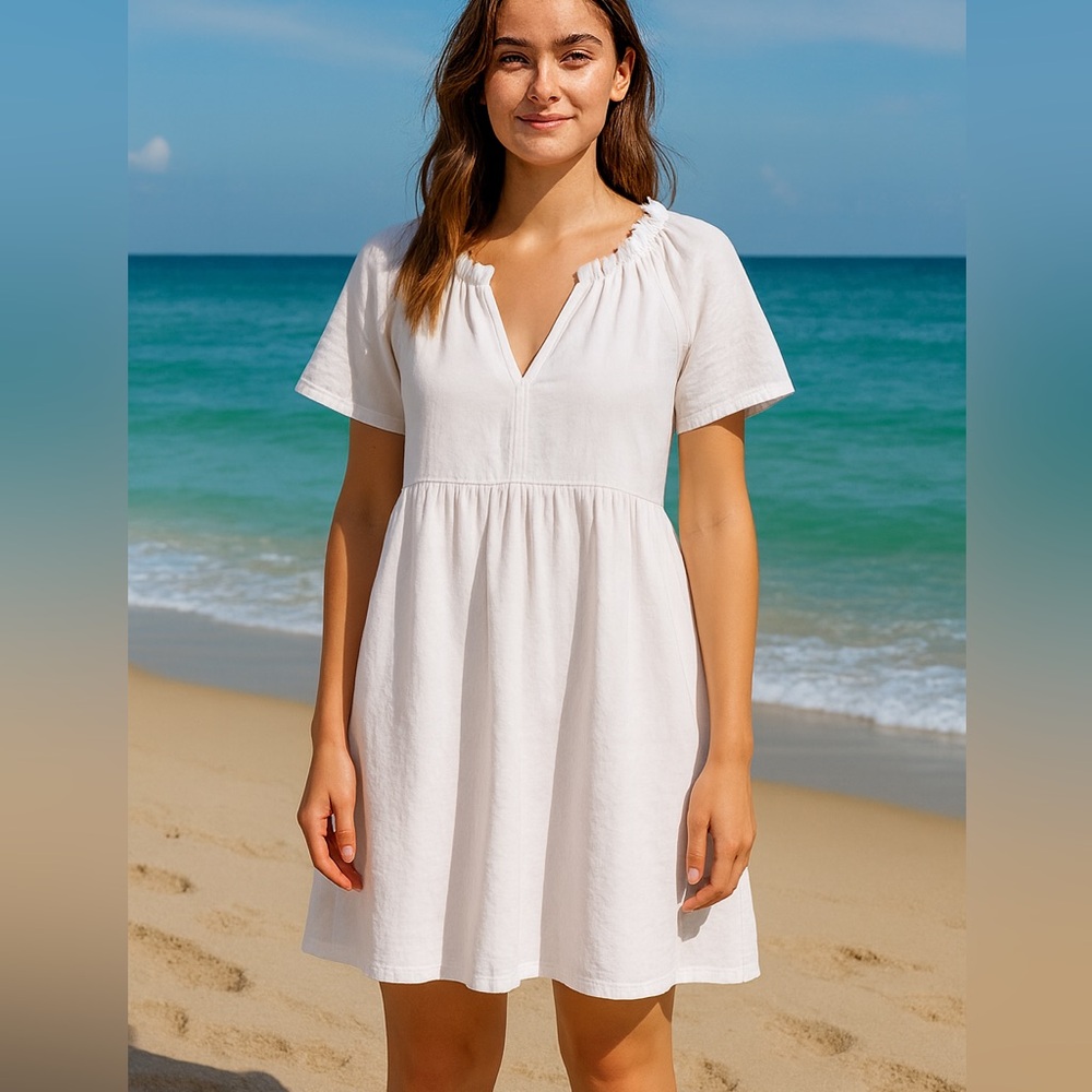 Old Navy White V-Neck Dress or Coverup